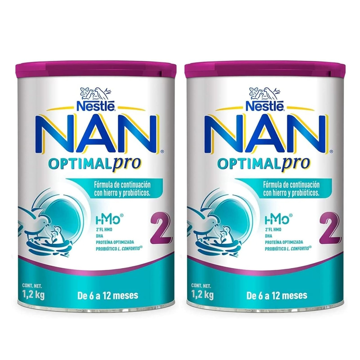 Fórmula Infantil Nan Optimal Pro Etapa 2, 1.2kg 2pz