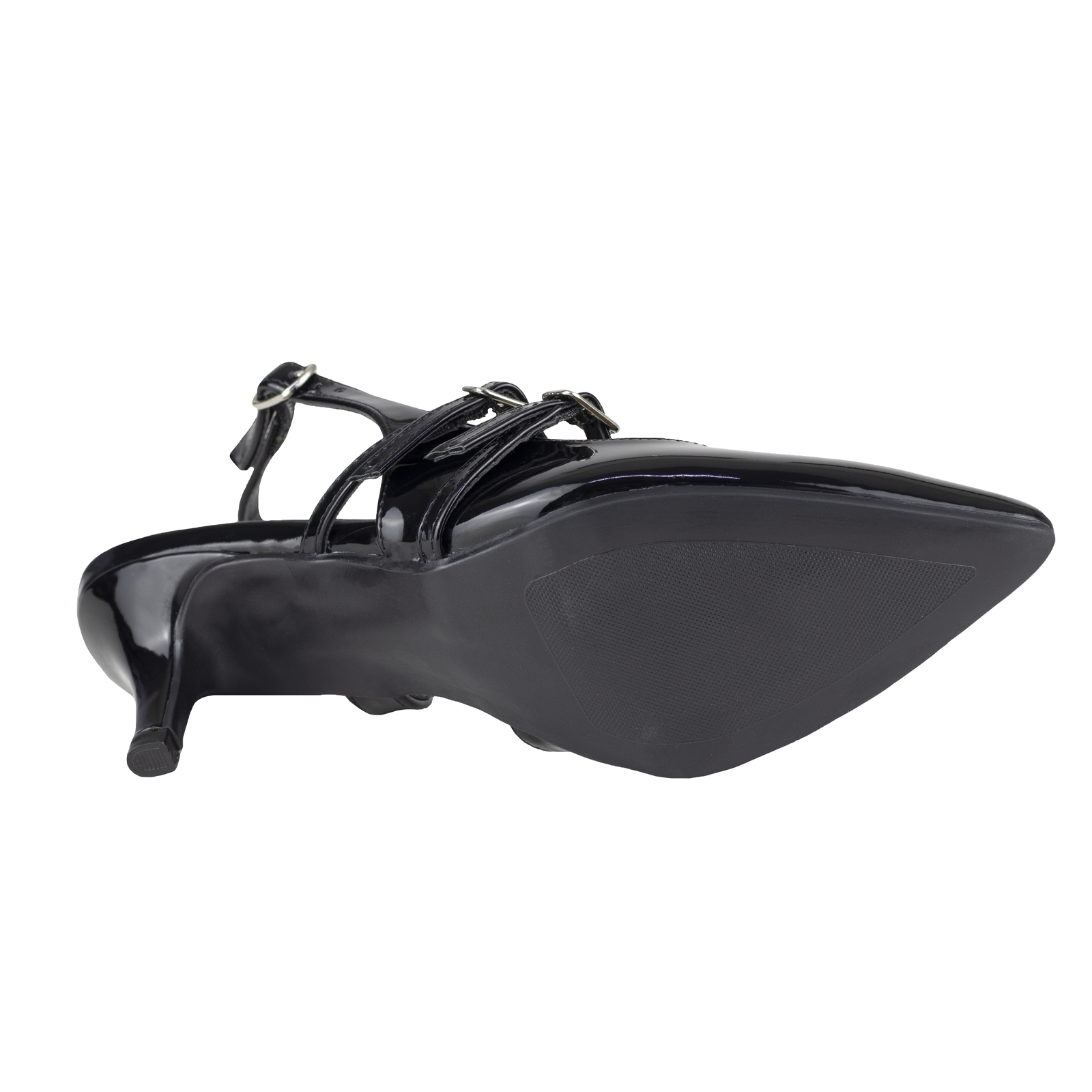 Zapatilla Charol Negra Destalonada Mujer Lady Paulina 35503 