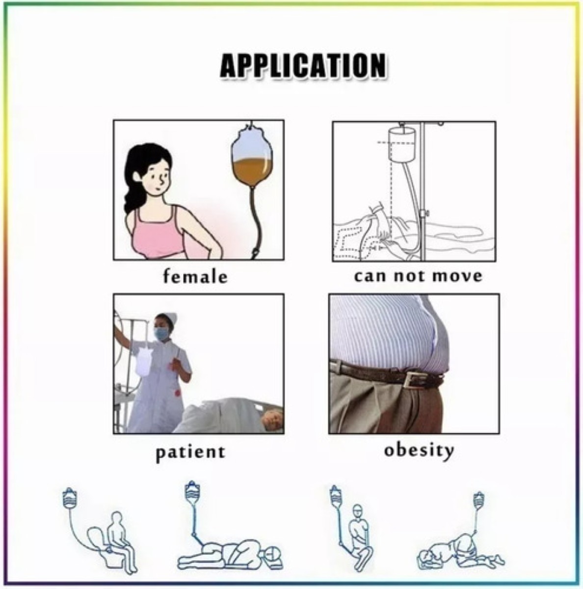 Bolsa De Enema Kit Limpieza Para Colón Y Café, Silicona azul