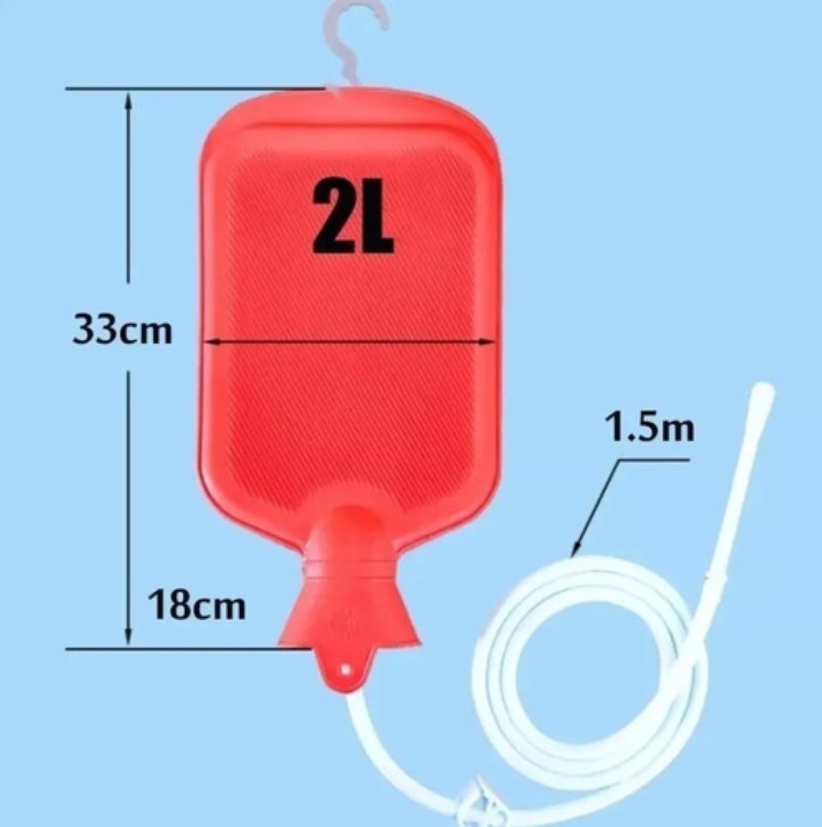 Bolsa De Enema Kit Limpieza Para Colón Y Café, Silicona azul