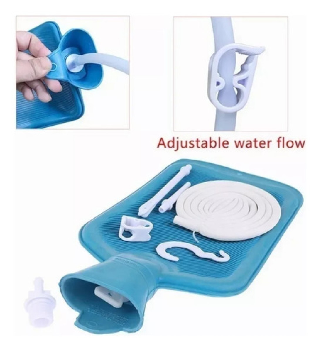 Bolsa De Enema Kit Limpieza Para Colón Y Café, Silicona azul