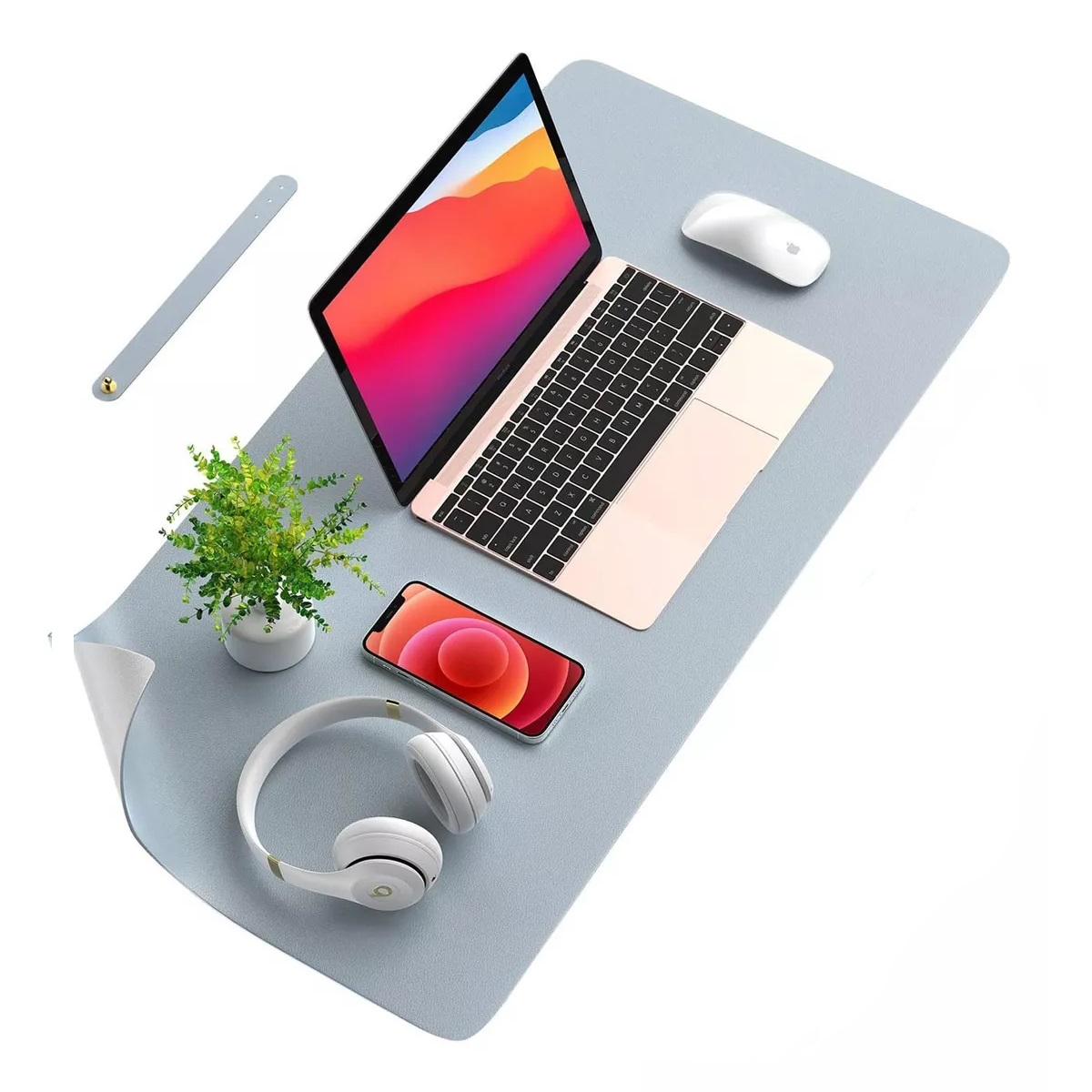 Mouse Pad Gamer Tapete Alfombrilla Raton 80x40cm Azul Claro Y Plateado