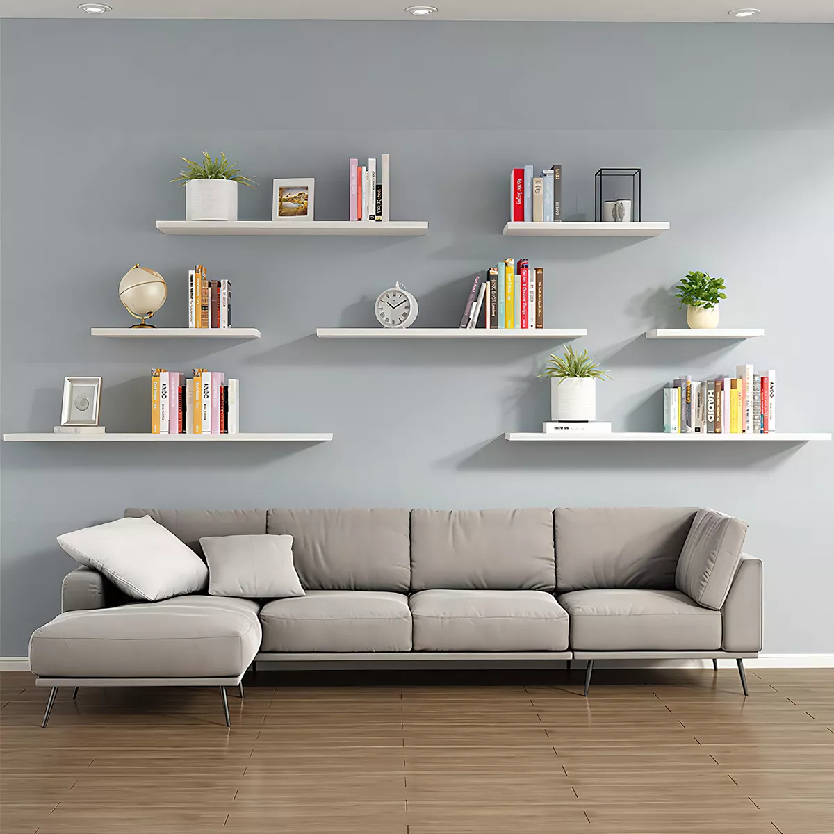 Set 4 Repisas Flotante 50 40 30 20 x 15cm Color Blanco 