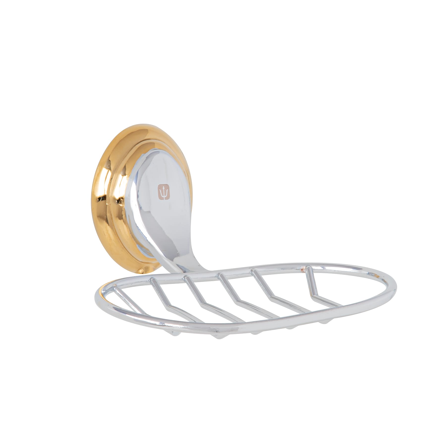 Jabonera metálica cromo-oro, Foset Aqua