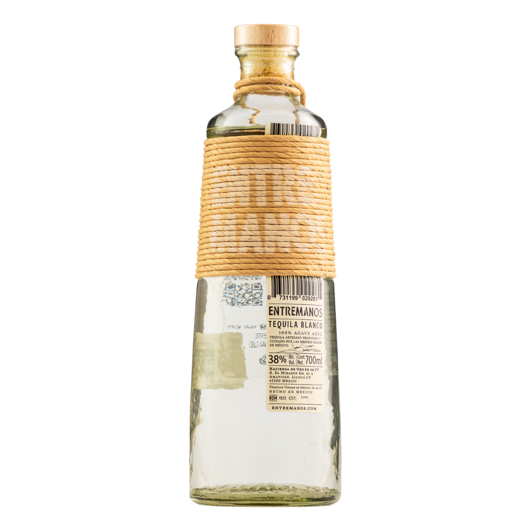 Tequila Entremanos Blanco Artesanal 700 Ml