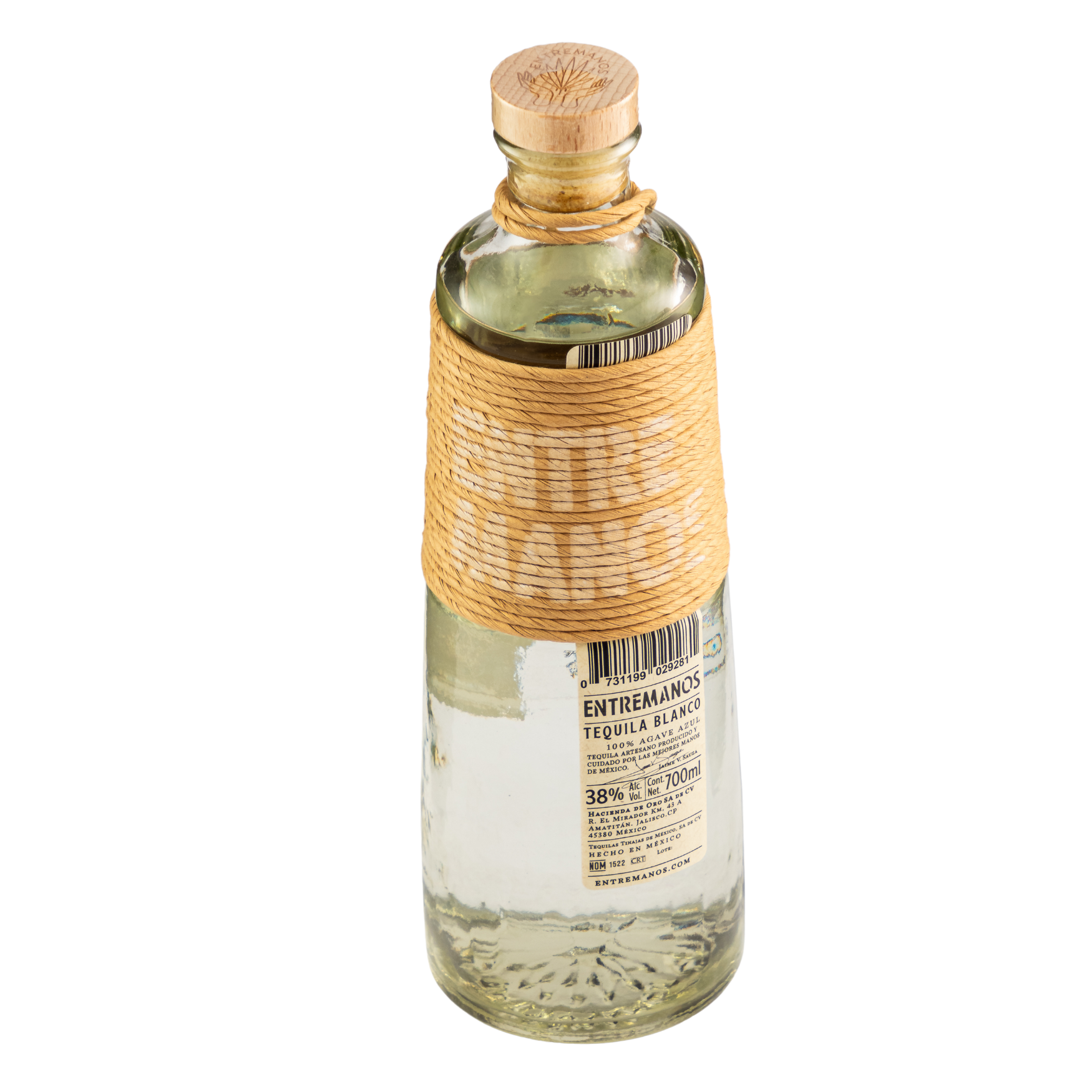 Tequila Entremanos Blanco Artesanal 700 Ml