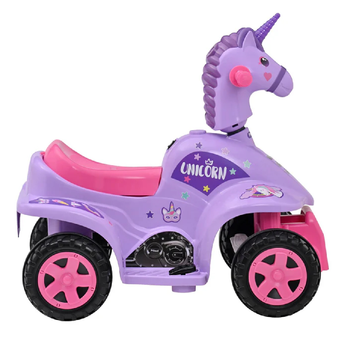 Moto Electrica  Montable Prinsel Mini Quad Unicornio Luz Sonido Morado
