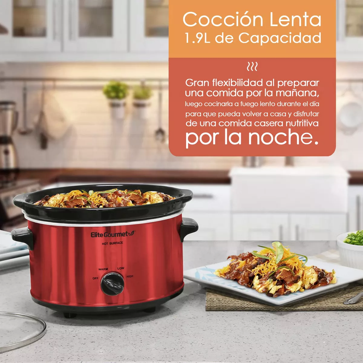 Olla De Cocción Lenta Elite 2QT.