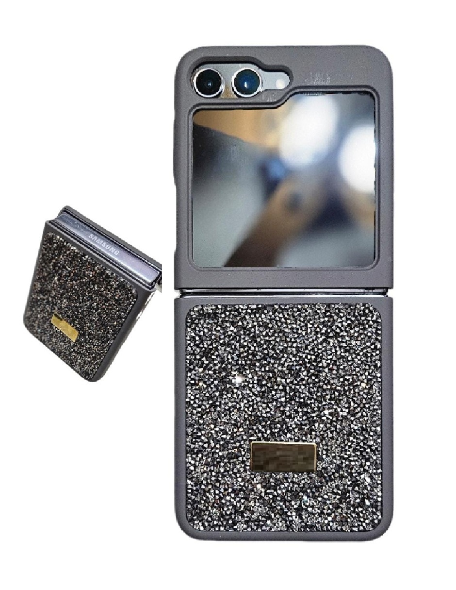 Protector Piedras Elegante Compatible Con Z Flip 6 Samsung Gris