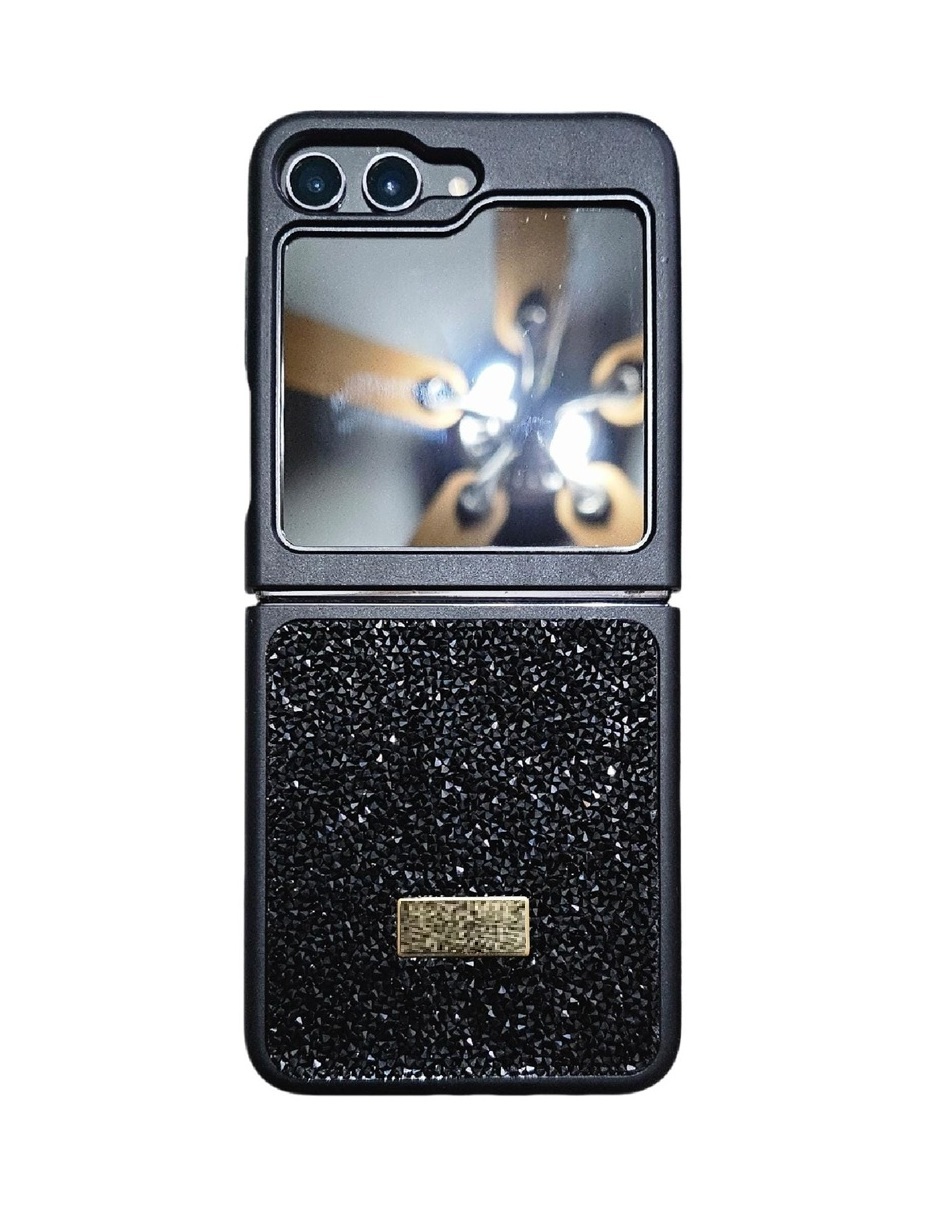 Protector Piedras Elegante Compatible Con Z Flip 6 Samsung Negro