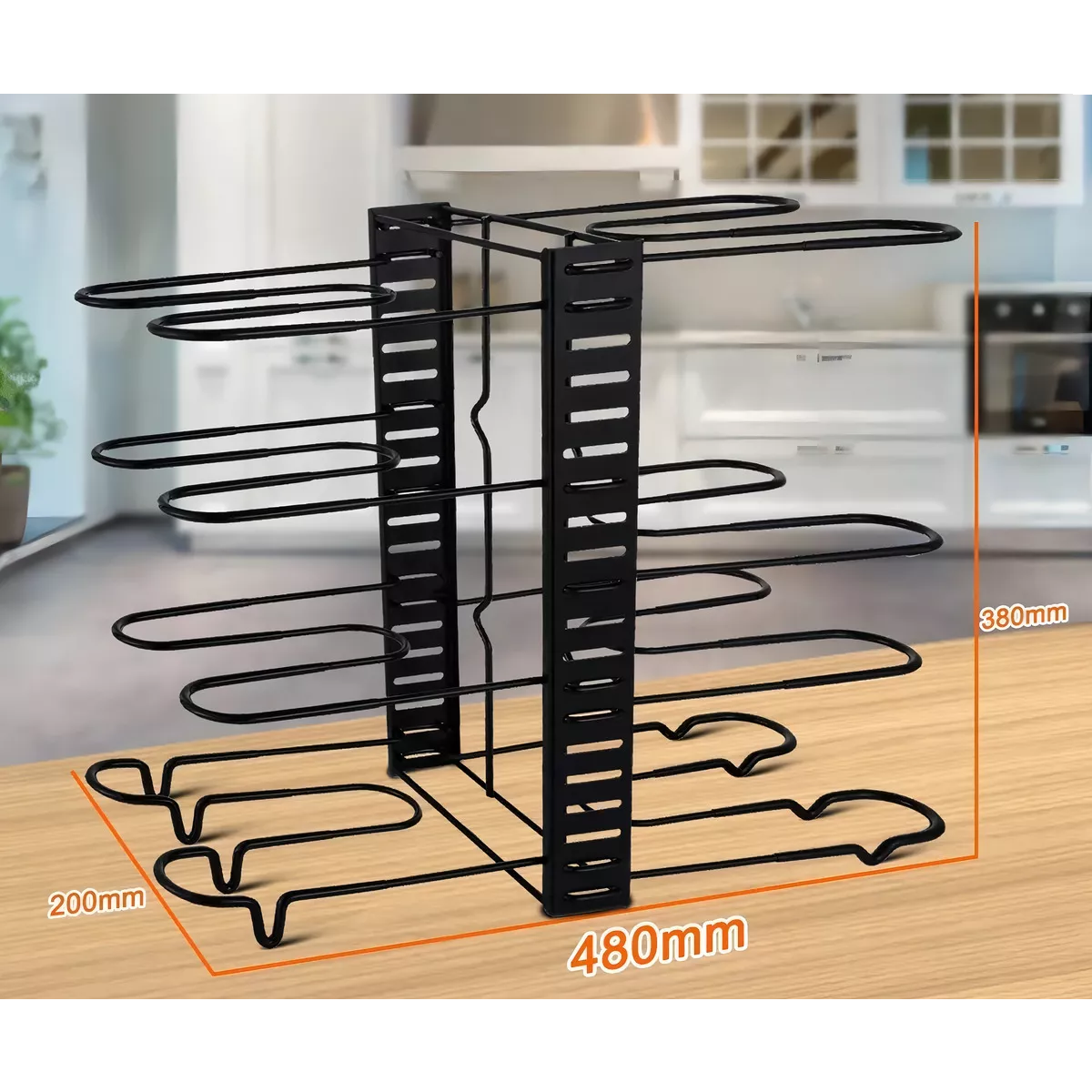 8 Estante Organizador Para Ollas Y Sartenes Ajustable Cocina