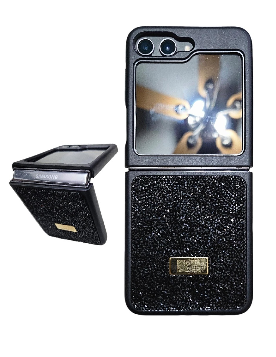 Protector Piedras Elegante Compatible Con Z Flip 6 Samsung Negro