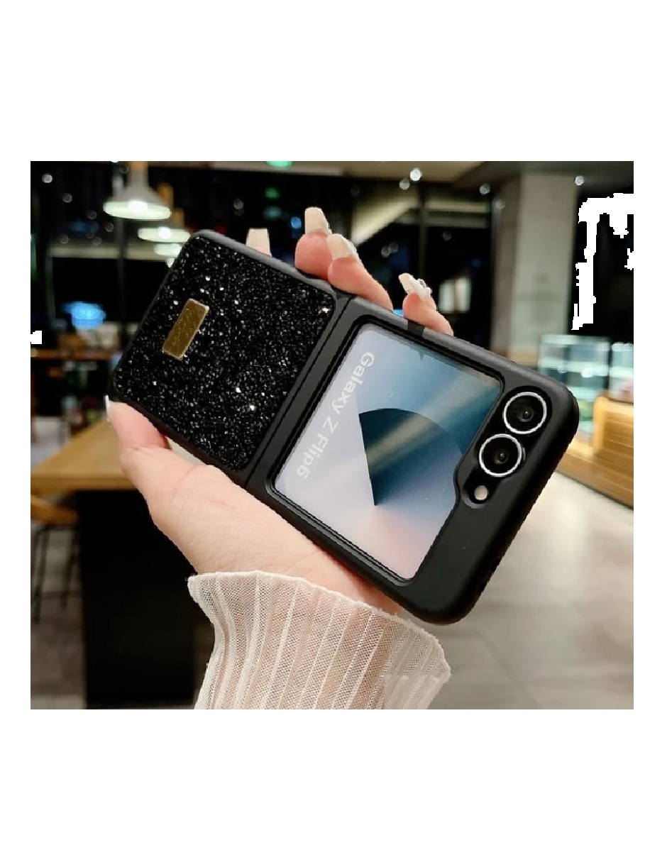 Protector Piedras Elegante Compatible Con Z Flip 6 Samsung Negro