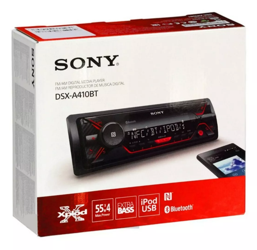 Auto Estéreo  SONY DSX-A410BT Usb iPod Aux Bluetooth Nfc Extrabass