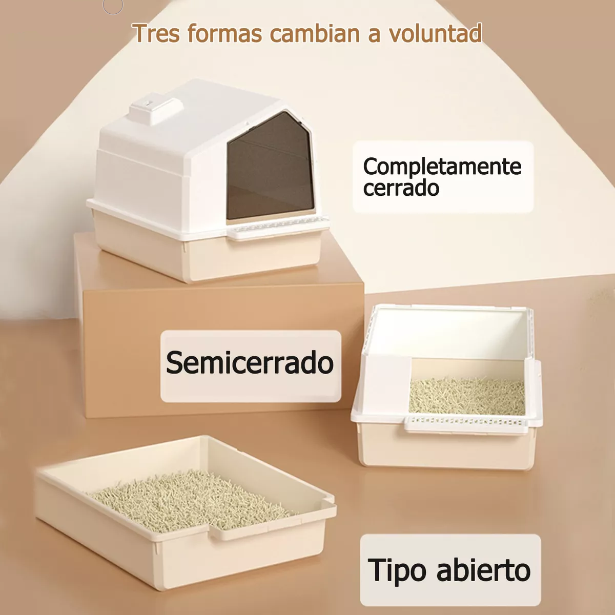 Arenero Para Gato Grande Cerrado Portátil Con Pala