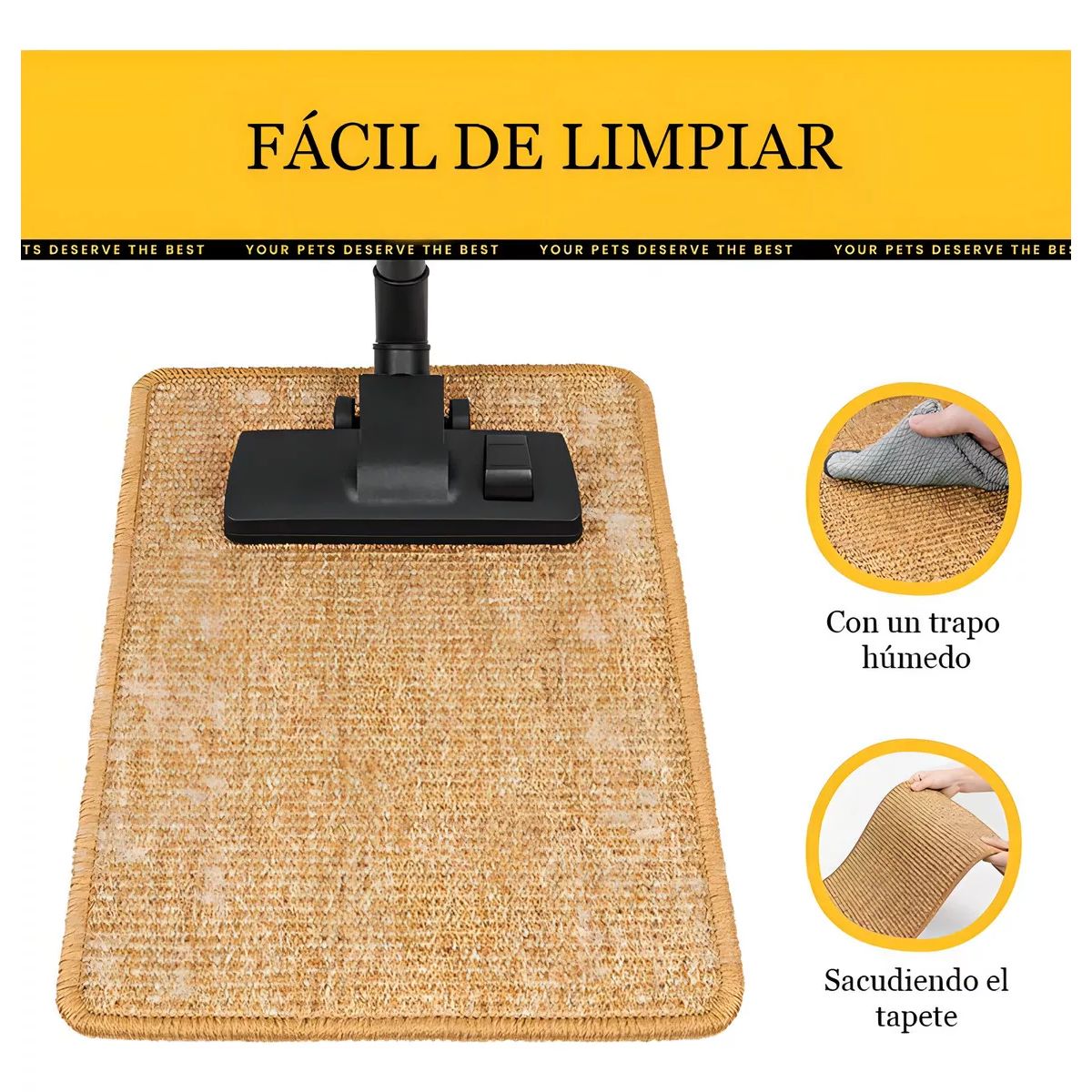 Tapate Rascador Para Gatos De Sisal  50x30cm Color Marrón Claro
