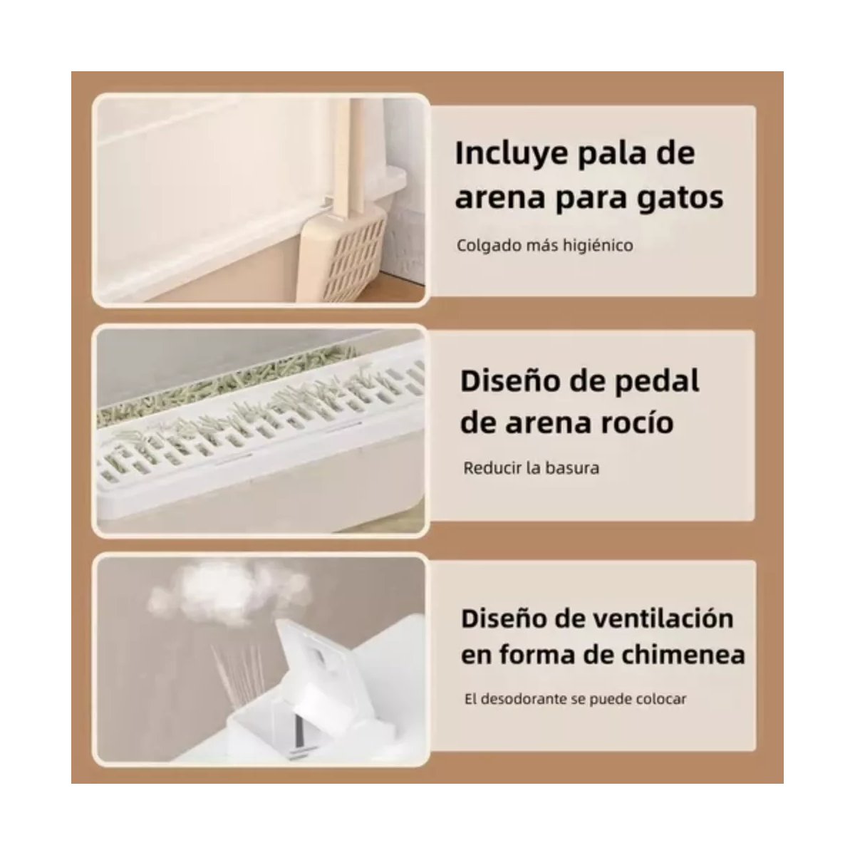 Arenero Para Gato Grande Cerrado Portátil Con Pala