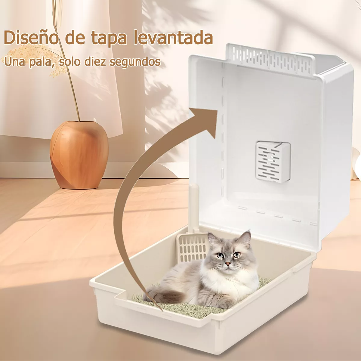 Arenero Para Gato Grande Cerrado Portátil Con Pala