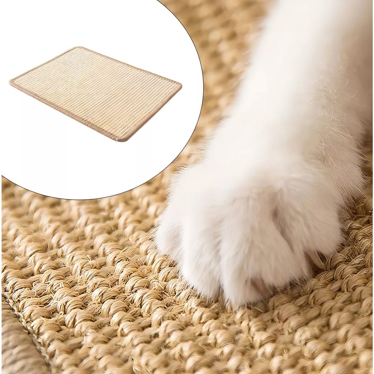 Tapate Rascador Para Gatos De Sisal  50x30cm Color Marrón Claro