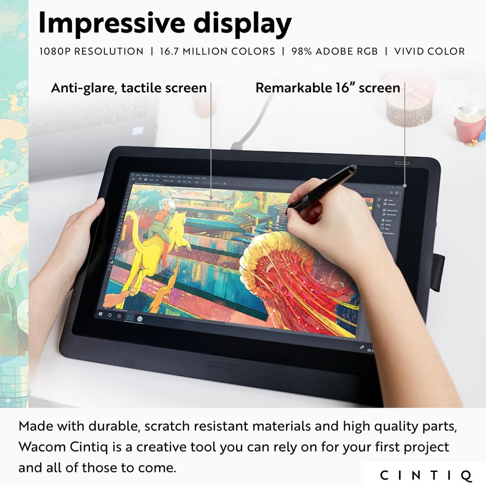 Tableta Gráfica Wacom Cintiq 16 15.6" 345x194 mm Alámbrico