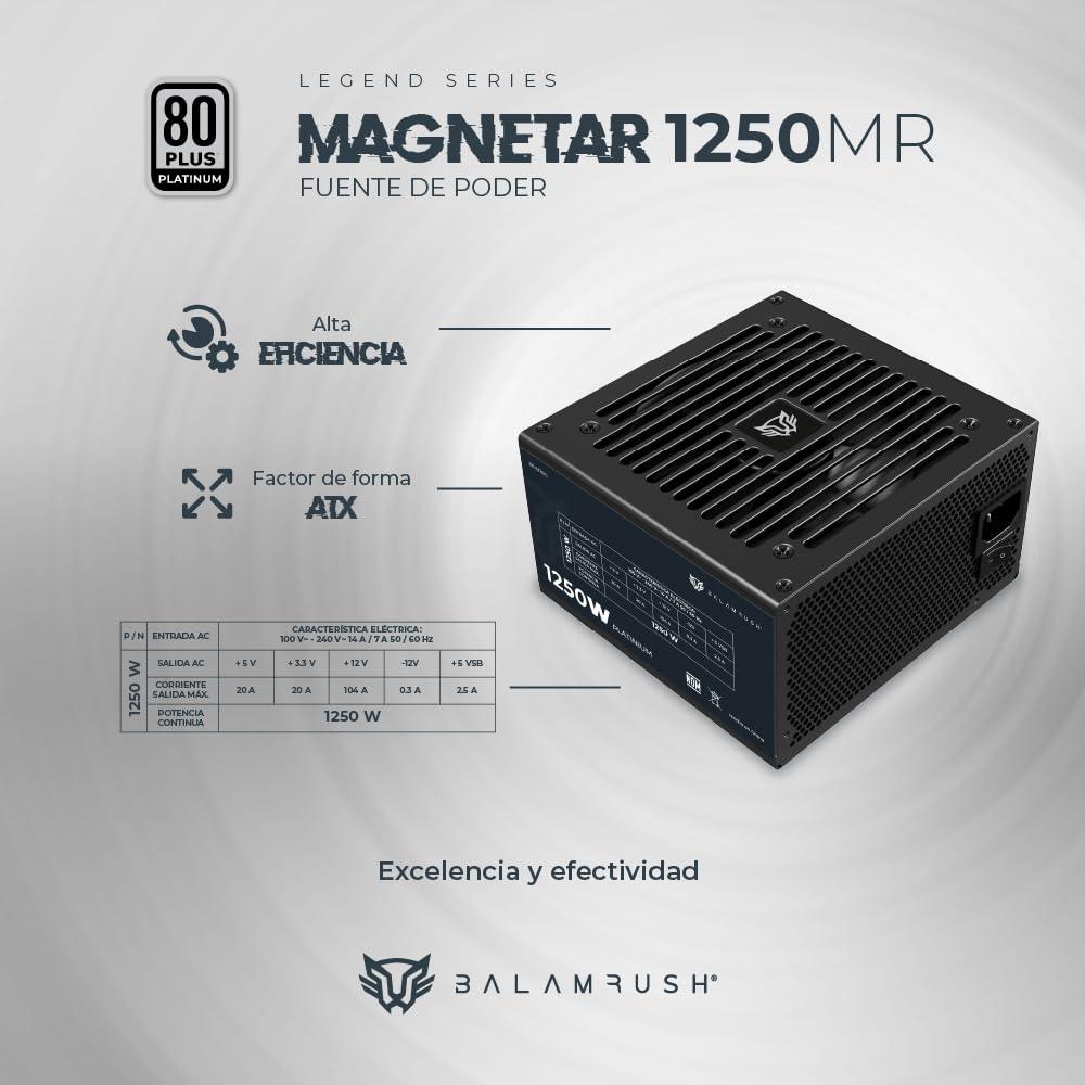 Fuente de Poder Balam Rush Magnetar 1250mr 80 Plus Negro
