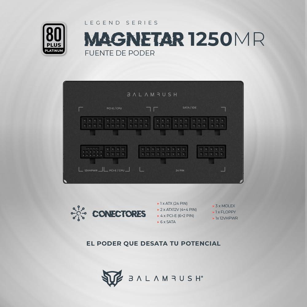 Fuente de Poder Balam Rush Magnetar 1250mr 80 Plus Negro