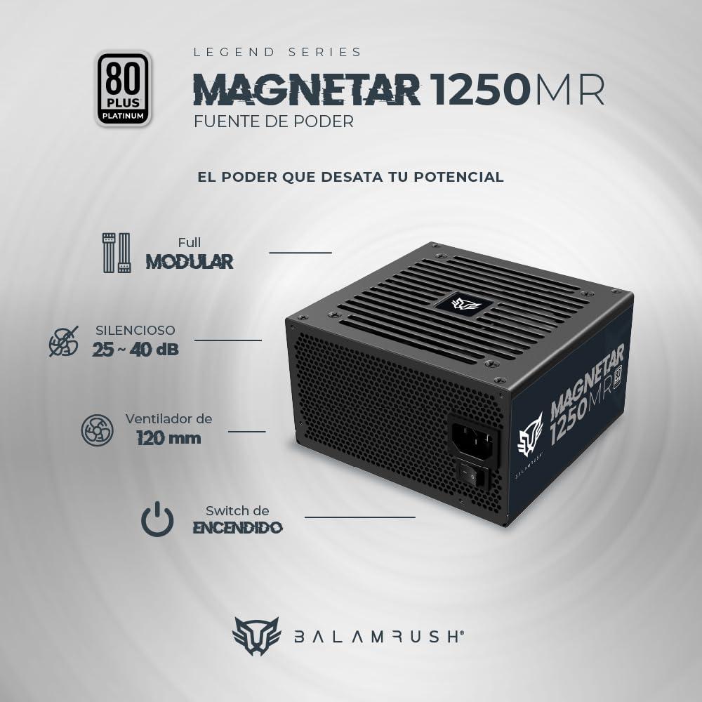 Fuente de Poder Balam Rush Magnetar 1250mr 80 Plus Negro