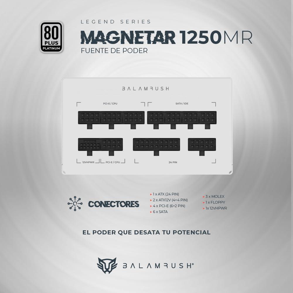 Fuente de Poder Balam Rush Magnetar 1250mr 80 Plus Blanco