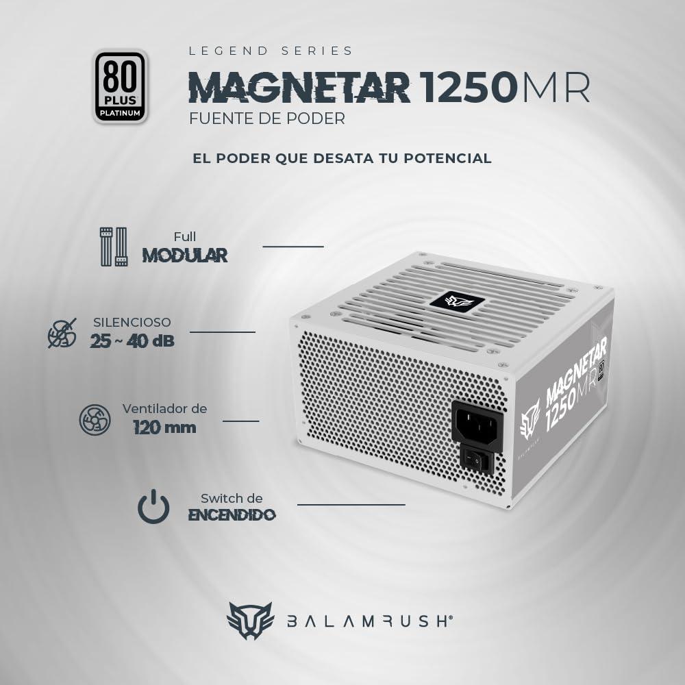 Fuente de Poder Balam Rush Magnetar 1250mr 80 Plus Blanco