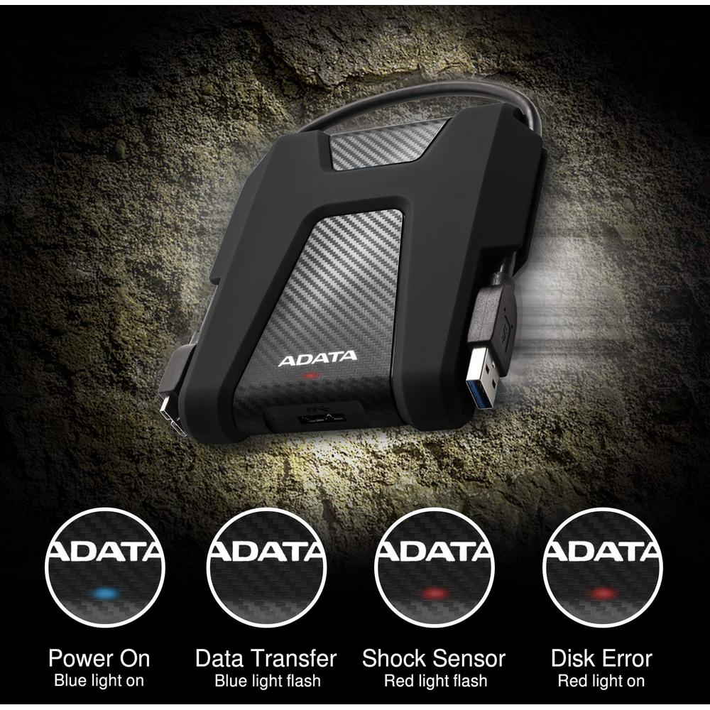 Disco Duro Externo Adata Hd680 2tb Usb Negro para Mac/PC