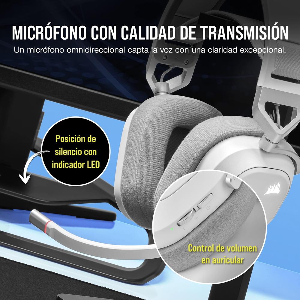 Corsair Audífonos Gamer Hs80 Rgb Wireless Inalámbrico Usb
