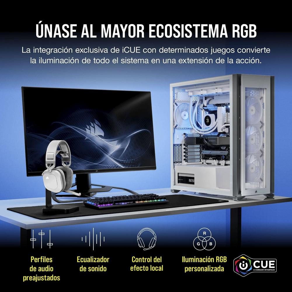 Corsair Audífonos Gamer Hs80 Rgb Wireless Inalámbrico Usb