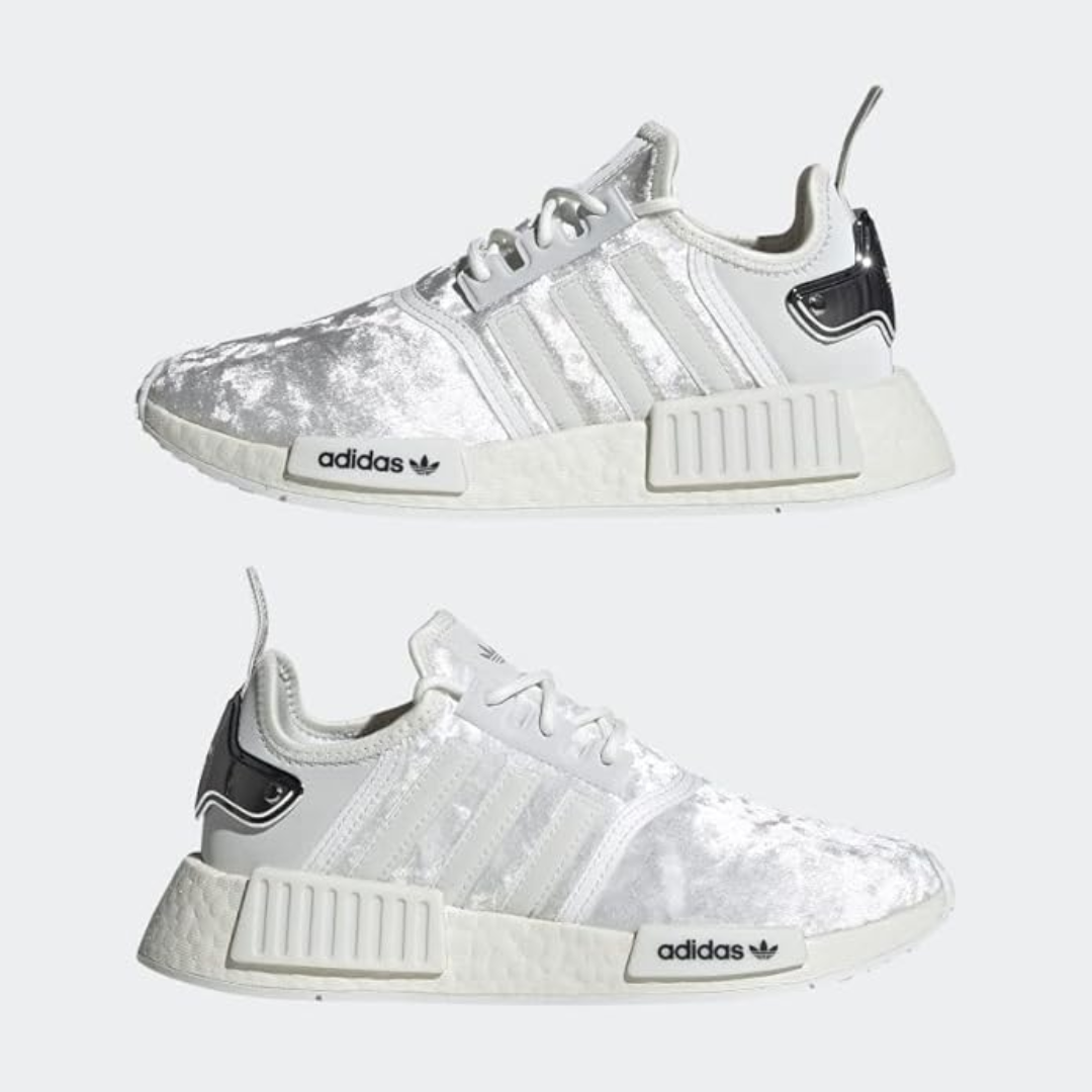 Adidas Originals NMD_R1 W - Tenis Deportivos Urbanos para Hombre y Mujer, Comodidad BOOST, Diseño Moderno y Ligero, Blanco Plateado