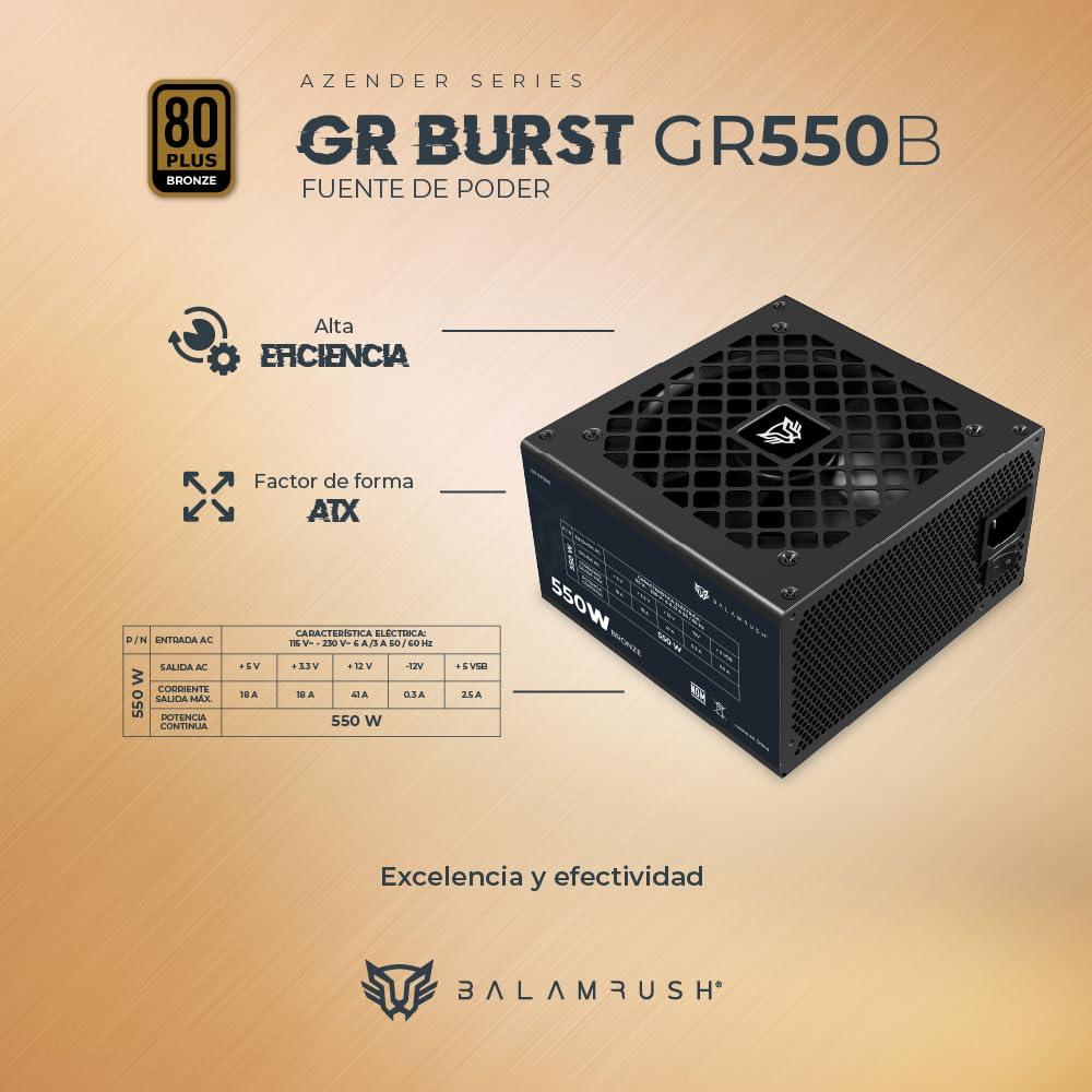 Fuente de Poder Balam Rush Gr Burst Gr500b 80 Plus Bronze