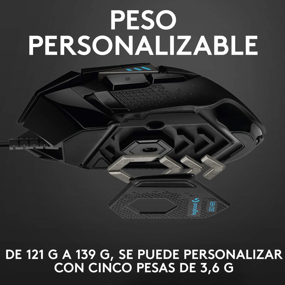 Mouse Gamer Ergonómico Logitech Óptico G502 Hero Rgb