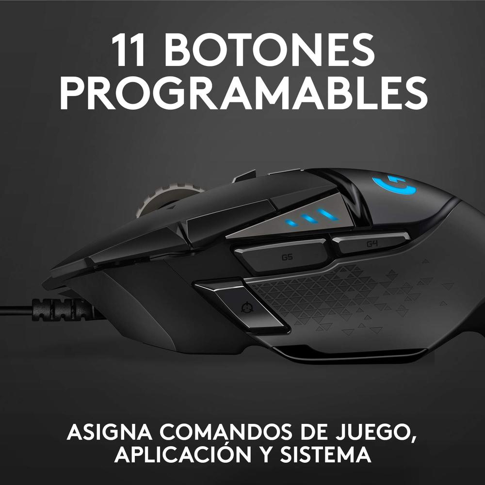 Mouse Gamer Ergonómico Logitech Óptico G502 Hero Rgb