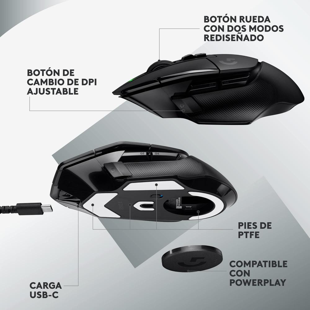 Mouse Gamer Logitech Óptico G502 x Lightspeed Wireless Negro