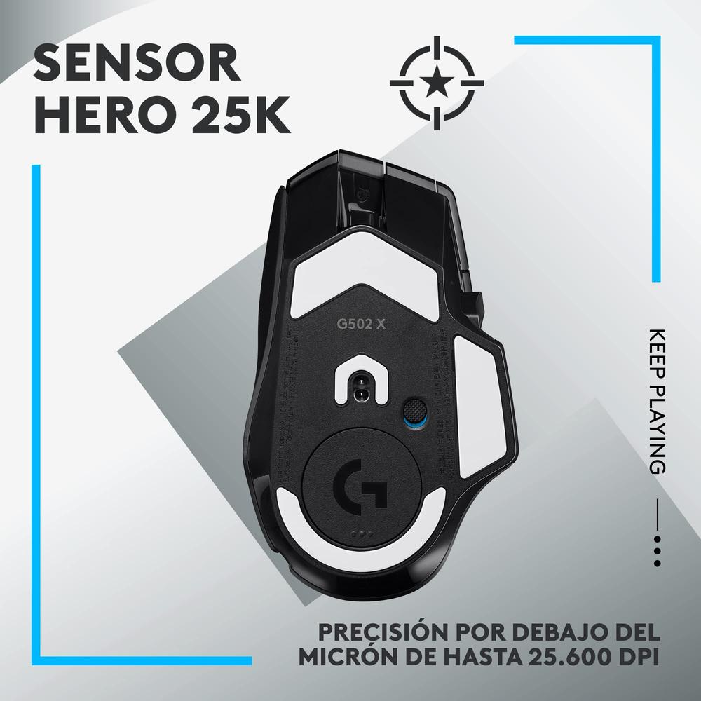Mouse Gamer Logitech Óptico G502 x Lightspeed Wireless Negro