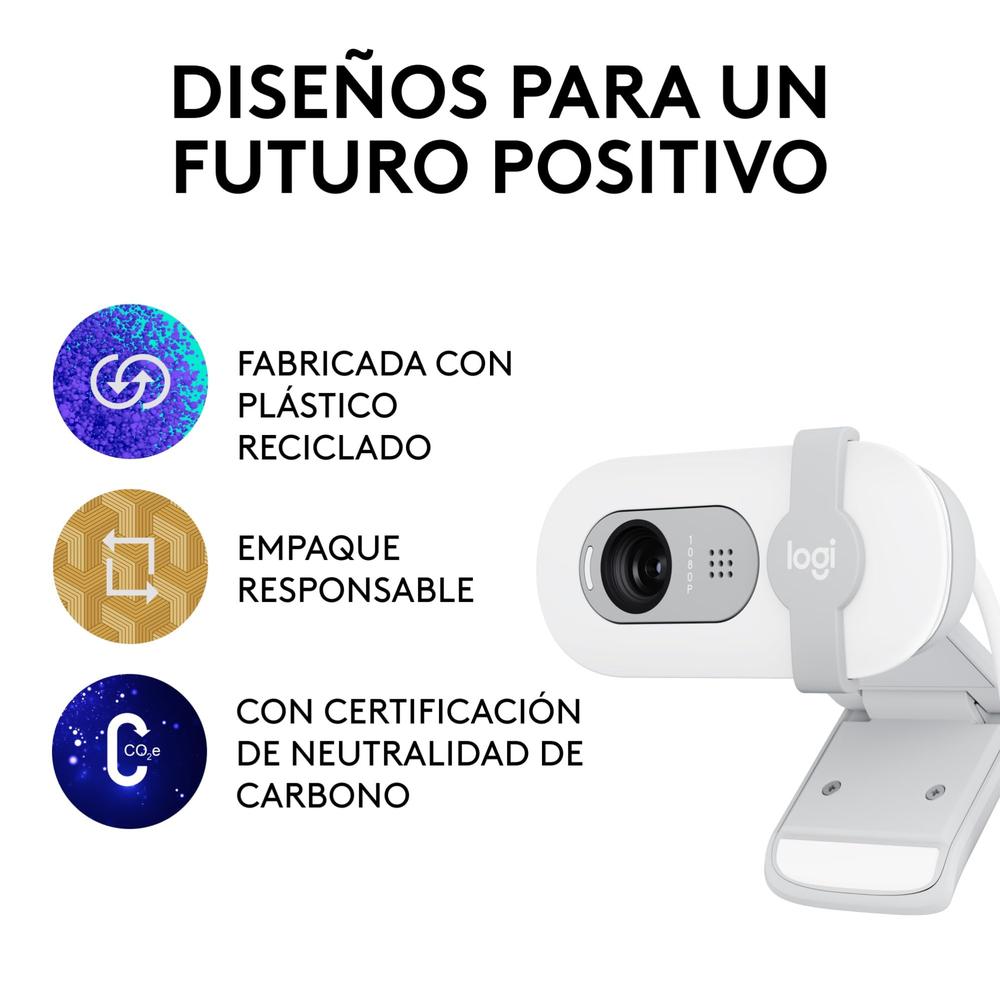 Logitech Webcam Brio 100 2m 1920x1080 Pixeles Usb-a Blanco