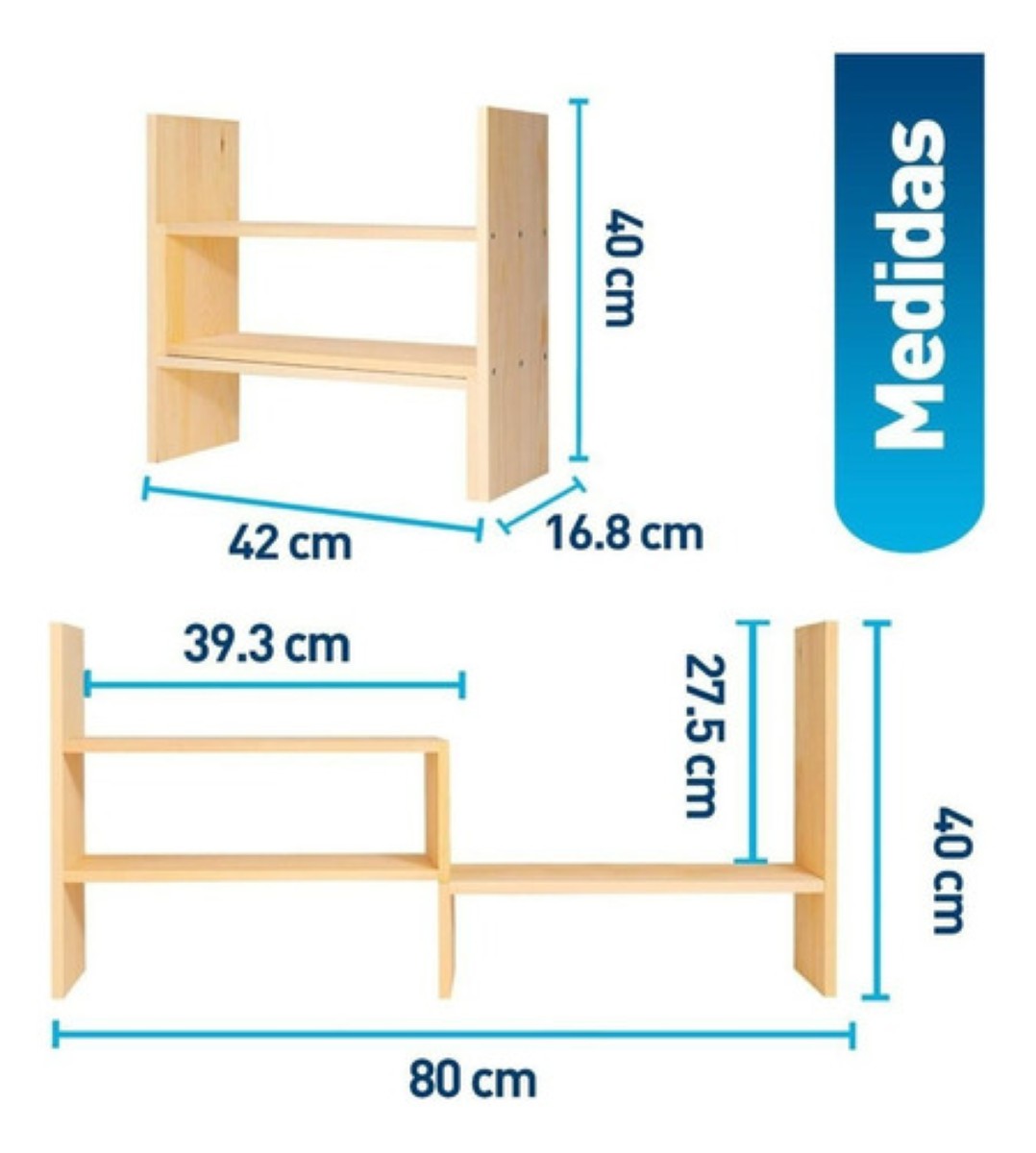 Organizador De Escritorio De Mdf Oficina Hogar De 2 Piezas Caqui