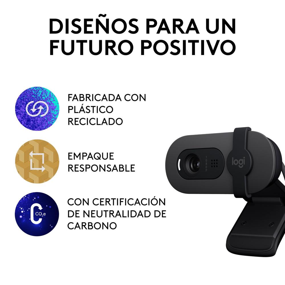 Logitech Webcam Brio 100 2m 1920x1080 Pixeles Usb-a Grafito