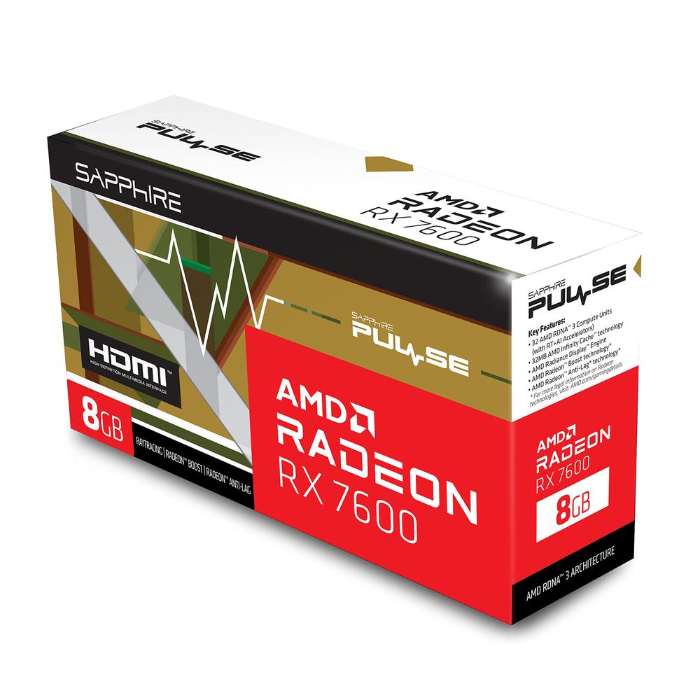 Tarjeta de Video Sapphire Amd Radeon Rx 7600 Pulse 8gb