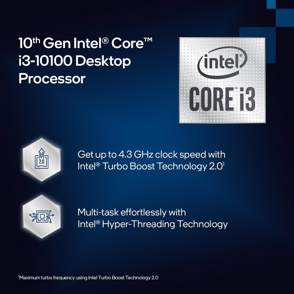 Procesador Intel Core i3-10100 S-1200 360GHz Quad-Core 6mb