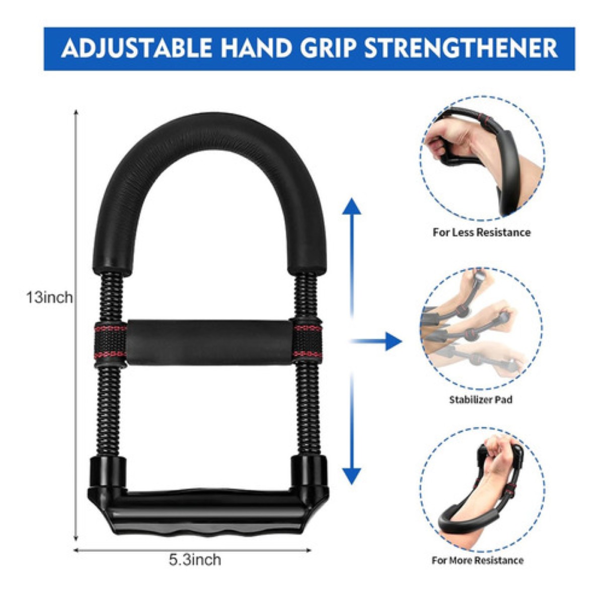 Ejercitador Fortalecedor Kit Negro