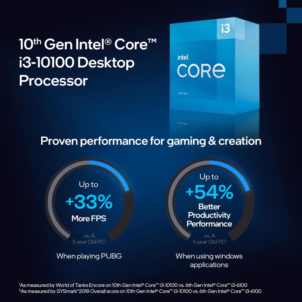 Procesador Intel Core i3-10100 S-1200 360GHz Quad-Core 6mb