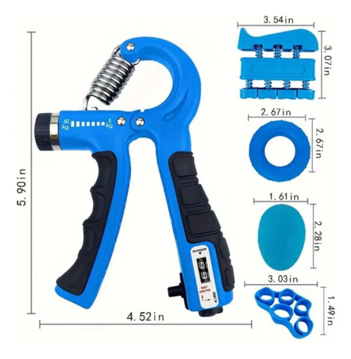 Ejercitador Fortalecedor Kit Negro