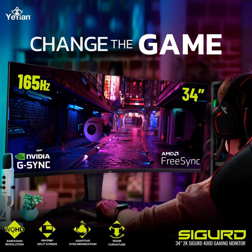 Monitor Gamer Curvo Yeyian Sigurd 4000 Led Va 34" Quad Hd