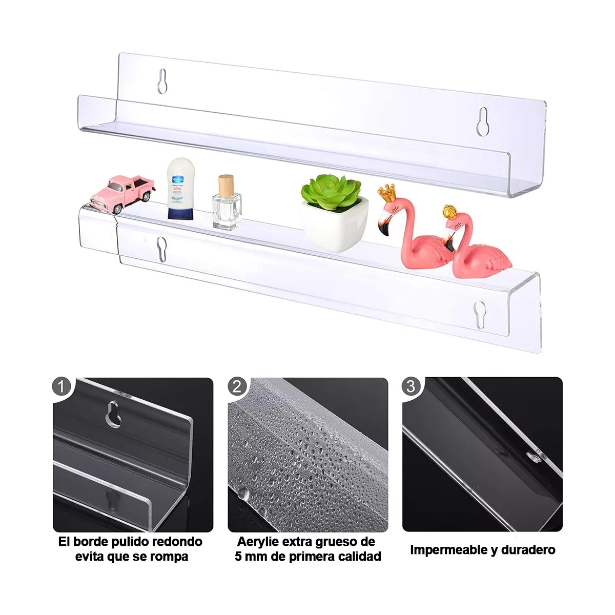 Estantes Flotantes De Acrílico Para Esmaltes De Uñas 8pcs