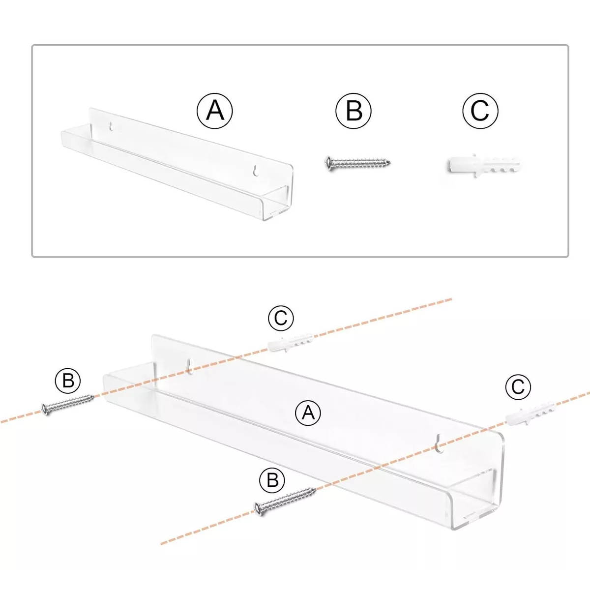 Estantes Flotantes De Acrílico Para Esmaltes De Uñas 8pcs