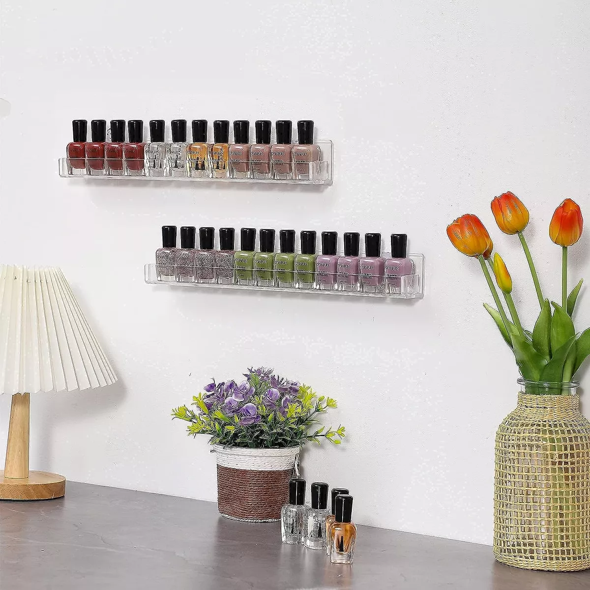 Estantes Flotantes De Acrílico Para Esmaltes De Uñas 8pcs